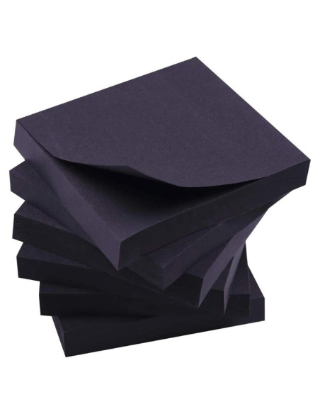 Notas Adhesivas Negras YXTH, 6 Blocs de 100 Hojas 7.62 cm