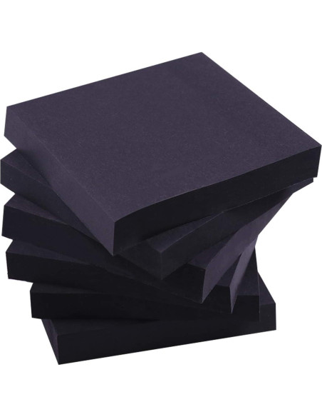 Notas Adhesivas Negras YXTH, 6 Blocs de 100 Hojas 7.62 cm