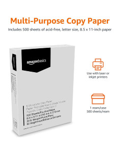 Papel de impresora Amazon Basics 21.6x27.9 cm 500 hojas 2