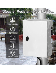 Caja Eléctrica Impermeable JUEDIFX 40.9x35.1x18cm Hierro Gris 2