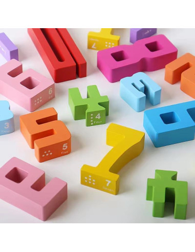 Conjunto de Bloques de Números de Madera AALFA - Juguete Montessori