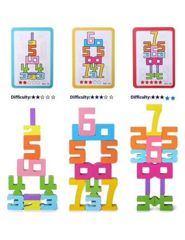 Conjunto de Bloques de Números de Madera AALFA - Juguete Montessori