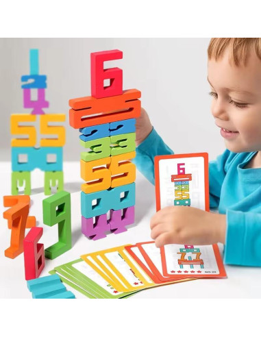 Conjunto de Bloques de Números de Madera AALFA - Juguete Montessori
