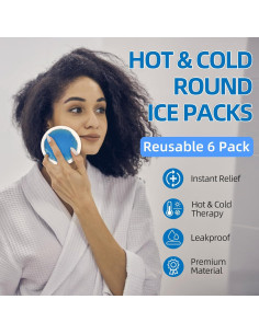 Compresas Frías Reutilizables Tutmyrea - 6 Paquetes de Gel 10.16 cm 2