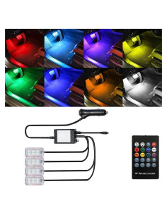 Luces LED Ambientales para Auto KHGUZ, 4 Piezas, Control APP
