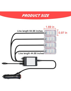 Luces LED Ambientales para Auto KHGUZ, 4 Piezas, Control APP 2