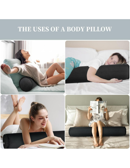 Almohada Inflable Corporal ONTYZZ 120x20cm Negra para Dormir