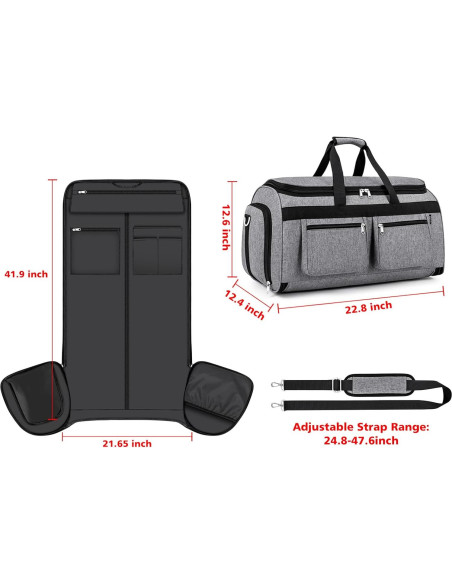 Bolsa de viaje tipo duffel IBFUN 2 en 1 para ropa y zapatos