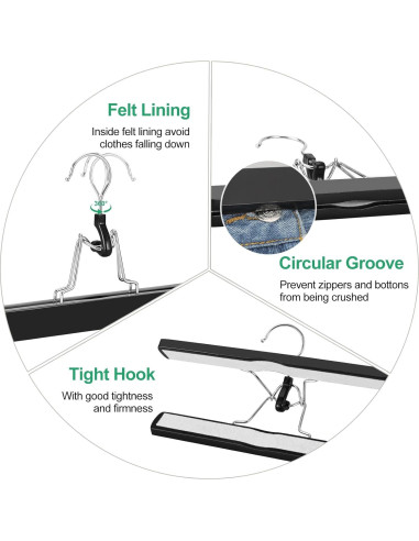 Perchas de Madera Antideslizantes TOPIA HANGER 12 Unidades