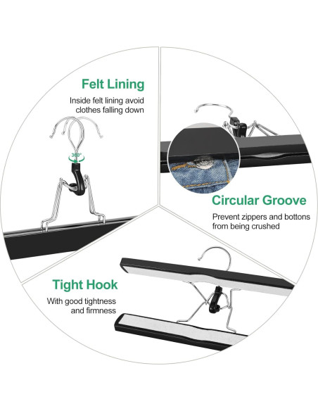 Perchas de Madera Antideslizantes TOPIA HANGER 12 Unidades