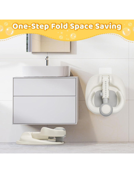 Soporte Plegable para Ducha de Bebé Gris - Altura Ajustable 43-55 cm