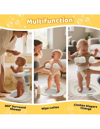 Soporte Plegable para Ducha de Bebé Gris - Altura Ajustable 43-55 cm