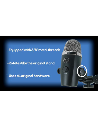 Adaptador de Montaje para Micrófono Blue Yeti Nano - Negro