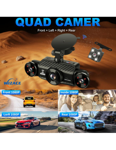 Cámara Dash 4 Canales WIZACE 2K con Control APP y WiFi 5G