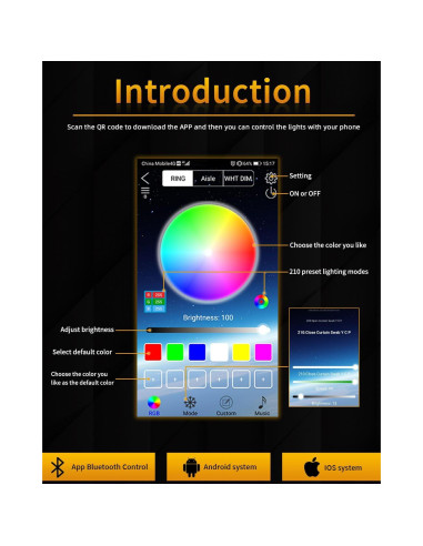 Tiras LED Secuenciales Qasim 60CM RGB Control APP Bluetooth