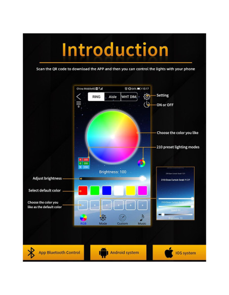 Tiras LED Secuenciales Qasim 60CM RGB Control APP Bluetooth