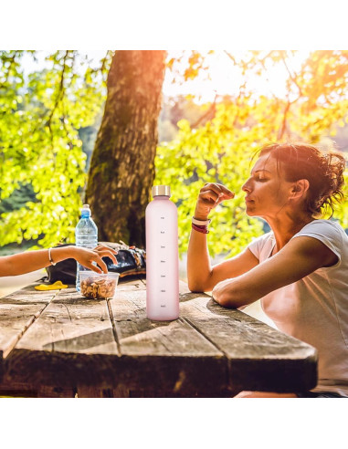 Botella de Agua Eforcase 1L con Marcador de Tiempo Antideslizante