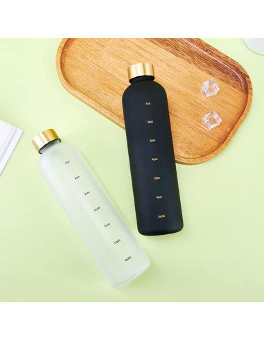 Botella de Agua Eforcase 1L con Marcador de Tiempo Antideslizante