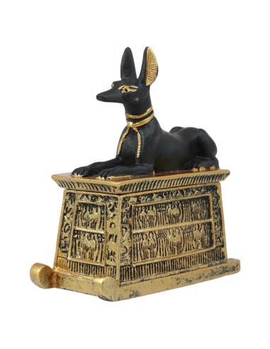 Caja Cartouche Miniatura Anubis Perro Ebros Gift 6.99 cm