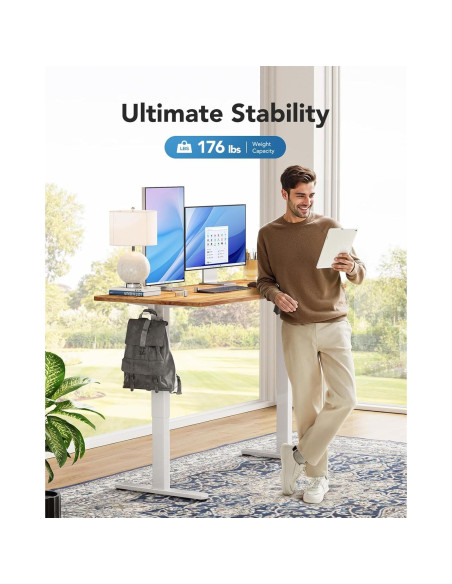 Escritorio de Pie Eléctrico HUANUO 101.6x61 cm Ajustable