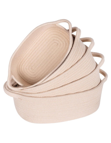 Cestas de Almacenamiento MINTWOOD 5 Piezas Beige Algodón