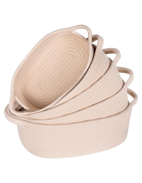 Cestas de Almacenamiento MINTWOOD 5 Piezas Beige Algodón