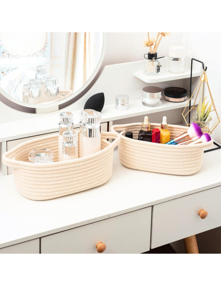 Cestas de Almacenamiento MINTWOOD 5 Piezas Beige Algodón