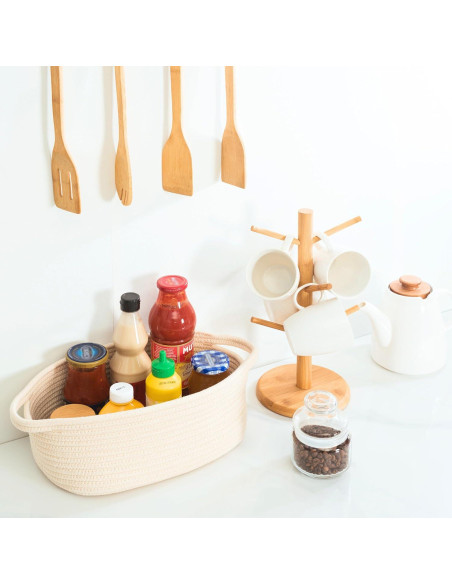 Cestas de Almacenamiento MINTWOOD 5 Piezas Beige Algodón