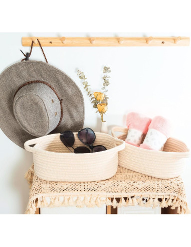 Cestas de Almacenamiento MINTWOOD 5 Piezas Beige Algodón