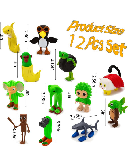 12 Figuras de Acción Brainrot Italiana Coleccionables TJLMCORP