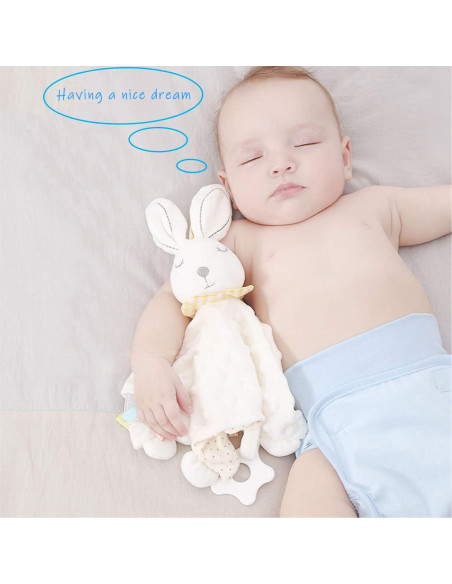 Manta de Seguridad Upalupa Conejo Blanco 30x30 cm con Etiquetas