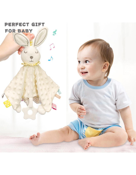 Manta de Seguridad Upalupa Conejo Blanco 30x30 cm con Etiquetas