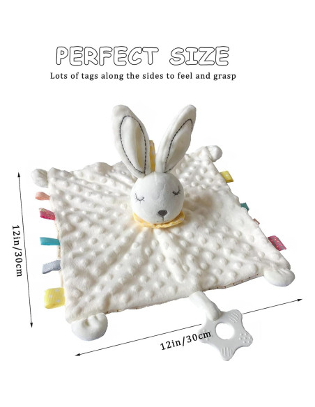 Manta de Seguridad Upalupa Conejo Blanco 30x30 cm con Etiquetas