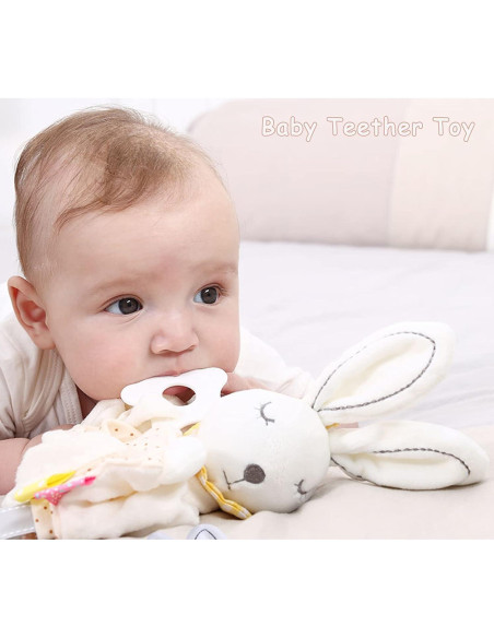 Manta de Seguridad Upalupa Conejo Blanco 30x30 cm con Etiquetas