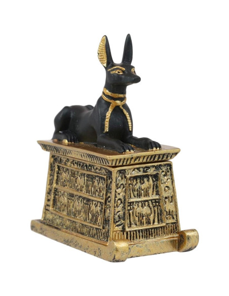 Caja Cartouche Miniatura Anubis Perro Ebros Gift 6.99 cm