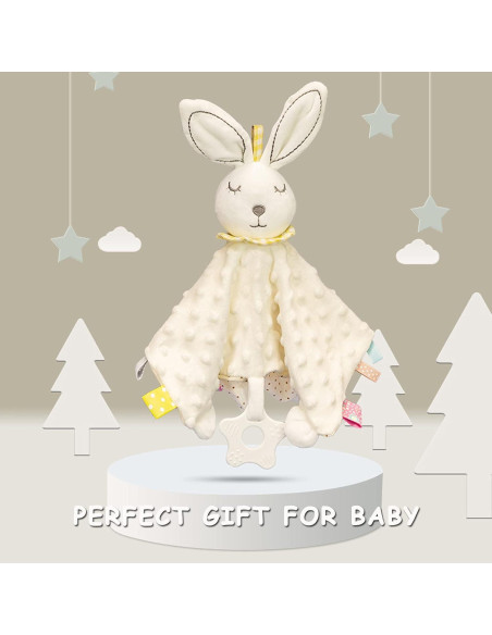 Manta de Seguridad Upalupa Conejo Blanco 30x30 cm con Etiquetas