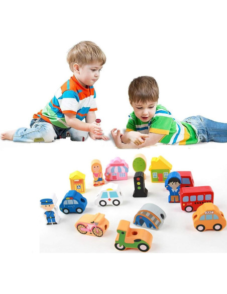 Juguetes Educativos de Madera Newraturner 16 Piezas Enhebrar