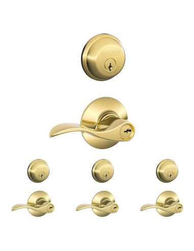 Cerrojo de Cilindro Simple Schlage FB50 V Acc 505 4 Unidades