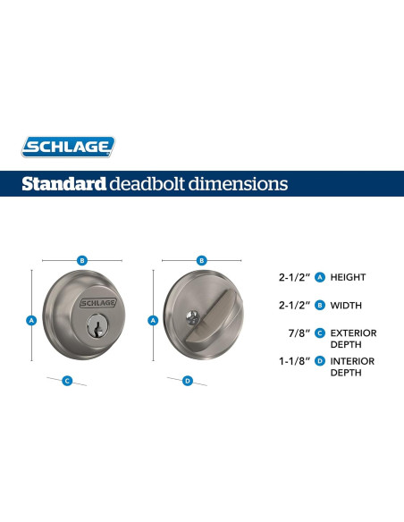 Cerrojo de Cilindro Simple Schlage FB50 V Acc 505 4 Unidades