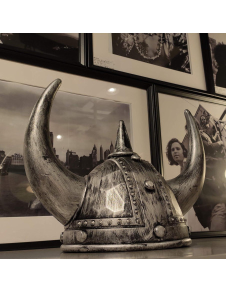 Casco Vikingo con Cuernos LOOYAR para Halloween 21 cm