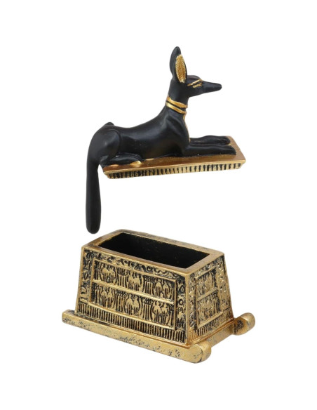 Caja Cartouche Miniatura Anubis Perro Ebros Gift 6.99 cm