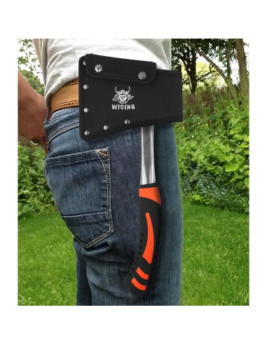 Hacha de Camping WICING 35 cm Acero Alto Carbono con Funda