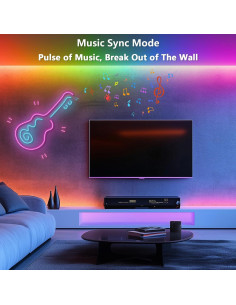 Tira LED Neón RGB-IC 10m Aurevita con Control App y Música 2