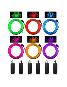 Luces LED Neón Portátiles Konohan 6 Pcs 3 Metros Batería