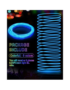 Luces LED Neón Portátiles Konohan 6 Pcs 3 Metros Batería 2