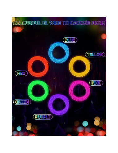 Luces LED Neón Portátiles Konohan 6 Pcs 3 Metros Batería