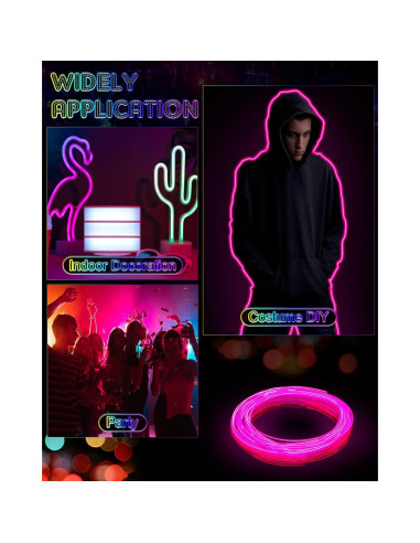 Luces LED Neón Portátiles Konohan 6 Pcs 3 Metros Batería