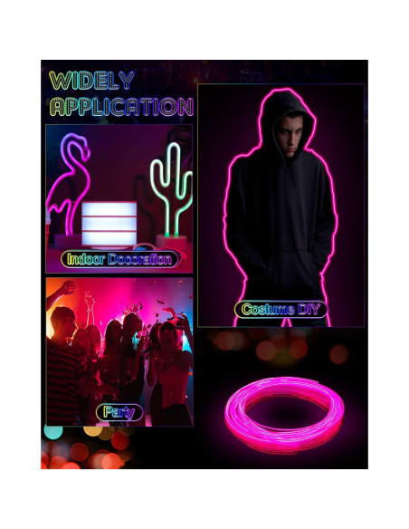 Luces LED Neón Portátiles Konohan 6 Pcs 3 Metros Batería