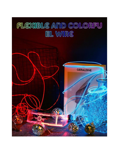 Luces LED Neón Portátiles Konohan 6 Pcs 3 Metros Batería