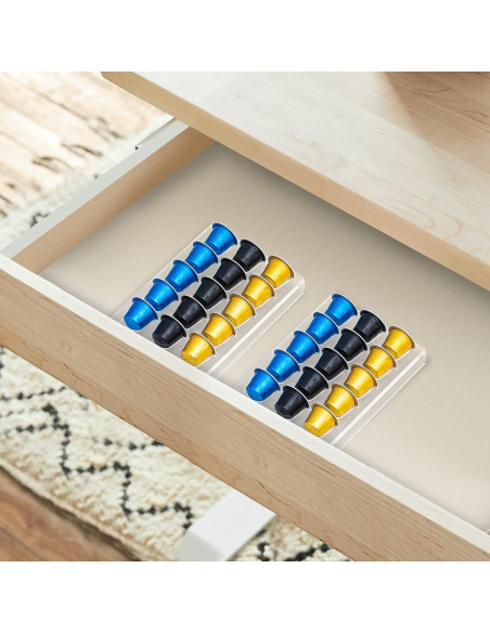 Organizador de Cápsulas de Café Sumerflos 2 Pack Acrílico 30 Cápsulas
